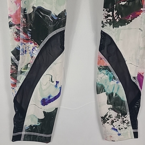 Lululemon Women's Multicolor Mesh Leggings Mid Rise 25" Yoga Sz 6 - Picture 4 of 9